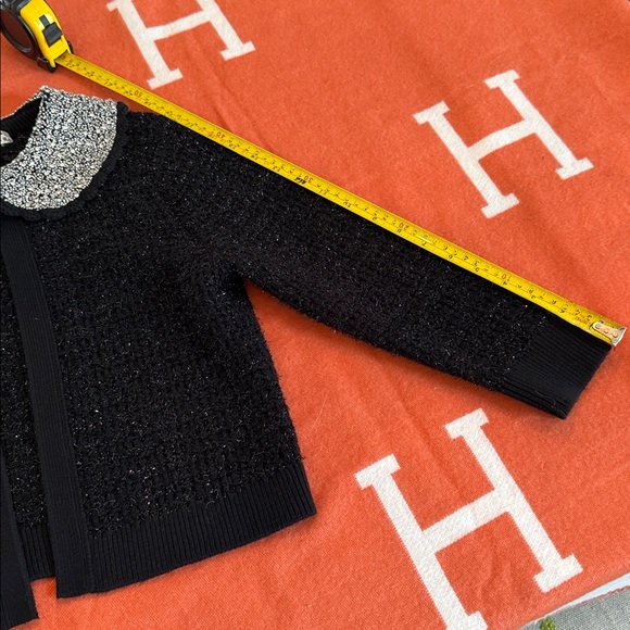 Alice + Olivia Black Cardigan with Silver Collar - Picture 9 of 10